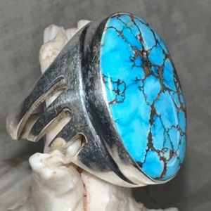 Modern Kingman Turquoise statement ring